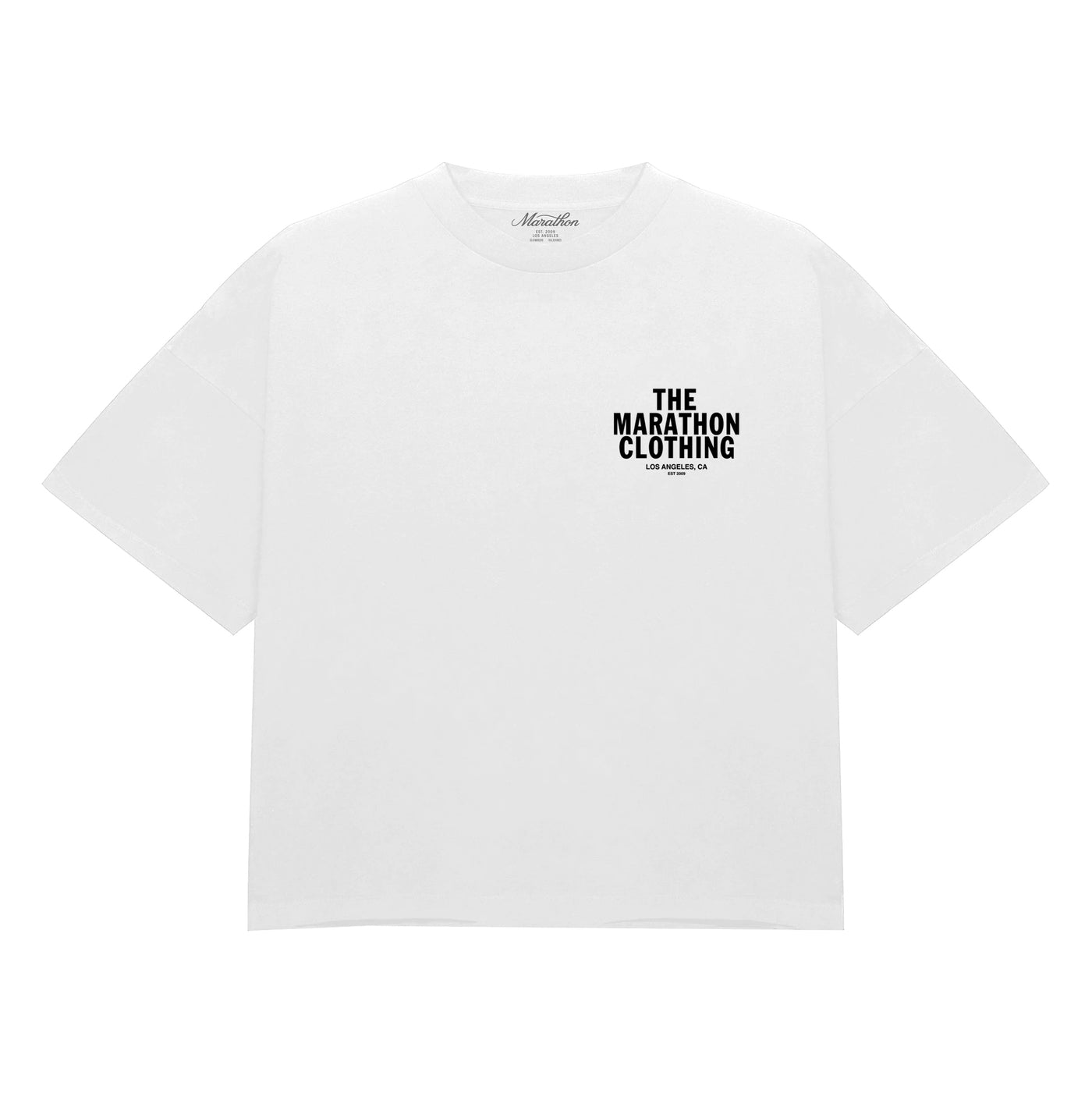 Stacked Logo Los Angeles T-Shirt - White - Front
