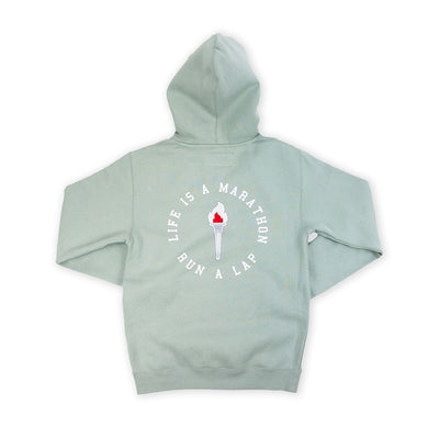 Victory Torch Hoodie - Sage - Back