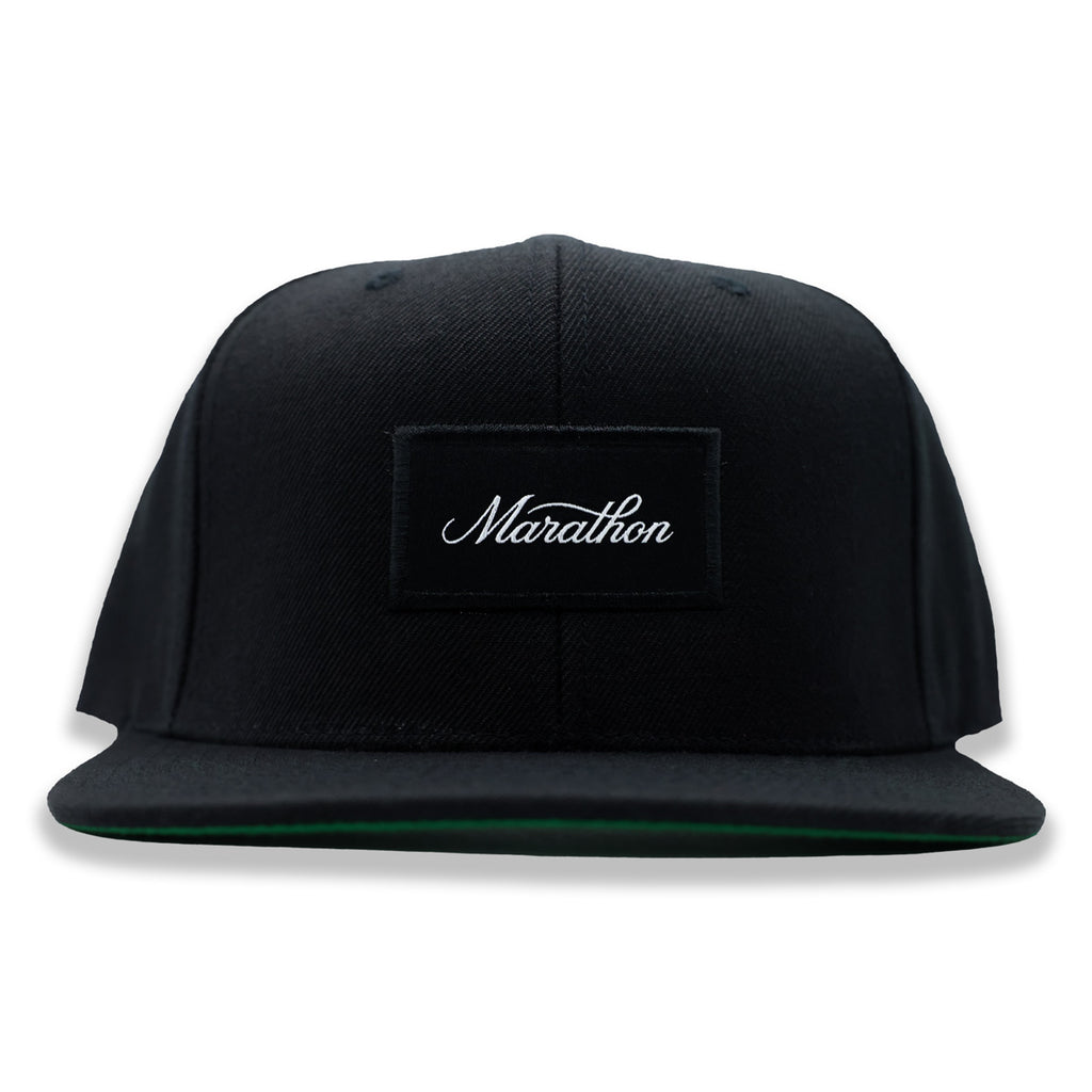 Marathon Script Patch Snapback - Black – The Marathon Clothing