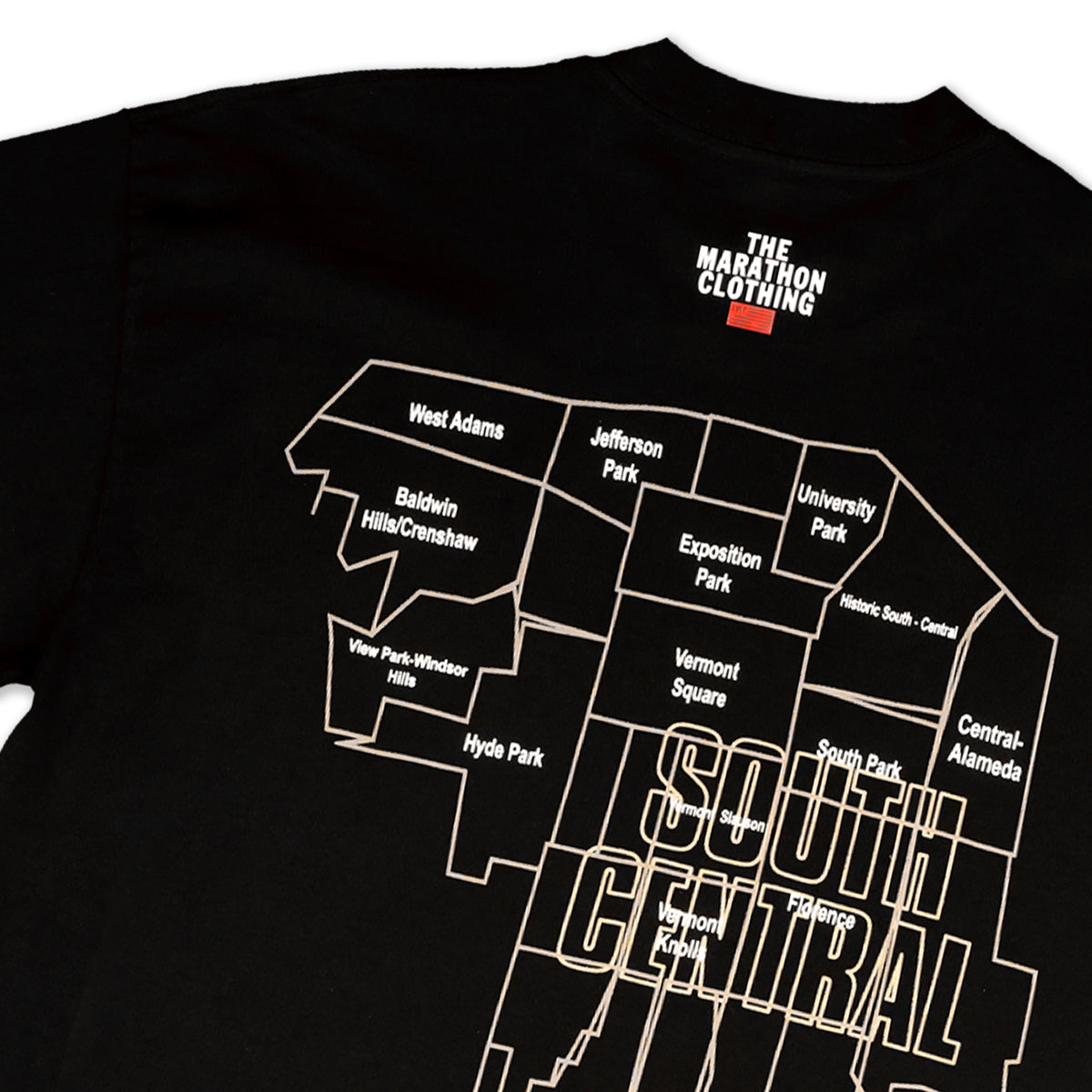 South Central State of Mind T-Shirt - Black/White - Back Detail 1