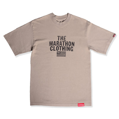 Vintage TMC Stacked Logo T-Shirt - Mocha Grey/Black - Front