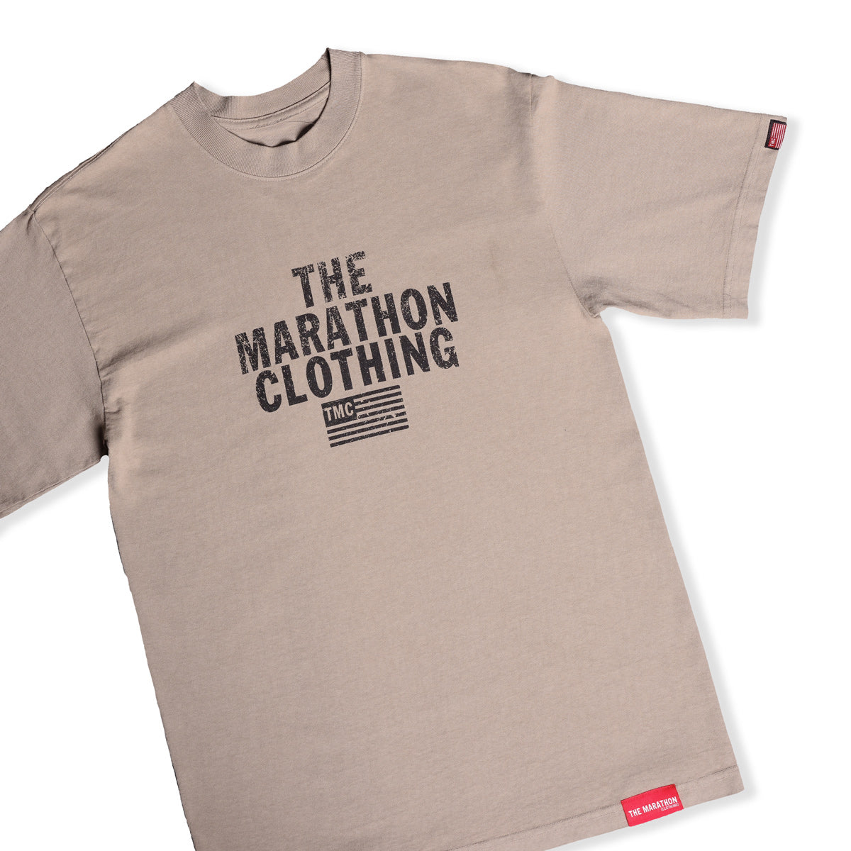 Vintage TMC Stacked Logo T-Shirt - Mocha Grey/Black - Detail