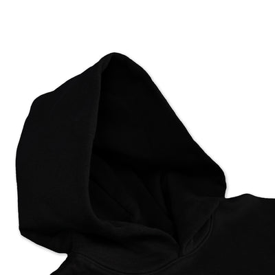 Marathon 3D Embroidered Stacked Script Hoodie - Black/Black - Hood