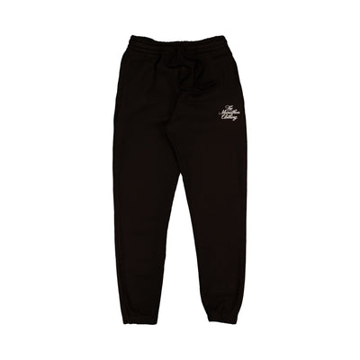 Marathon Stacked Script Sweatpants - Black/White - Front