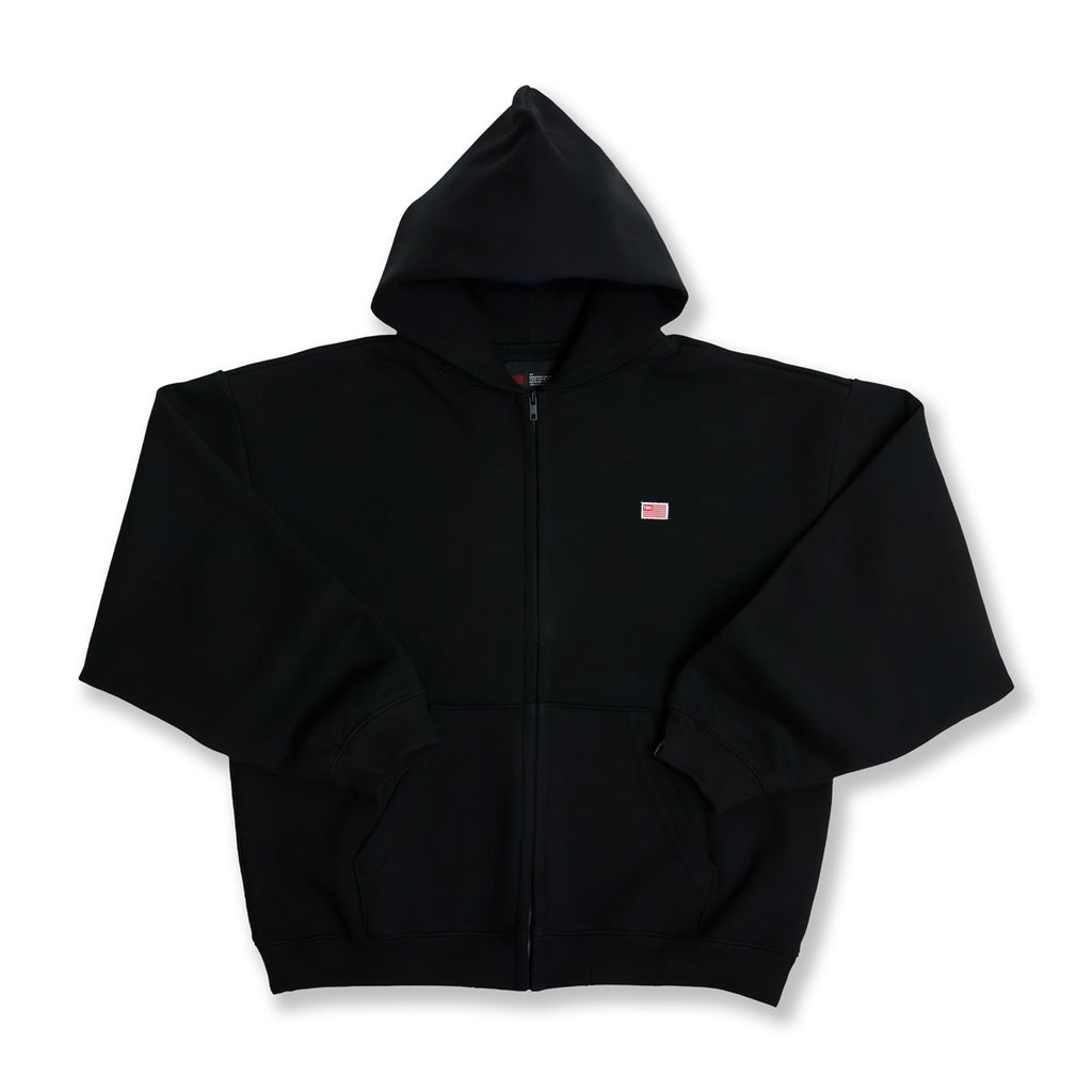 TMC Flag Zip-Up Hoodie - Black – The Marathon Clothing