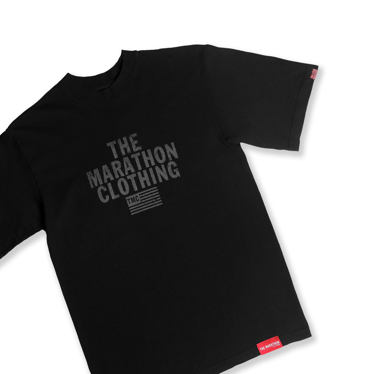 Vintage TMC Stacked Logo T-Shirt - Black/Black - Front Detail