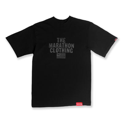 Vintage TMC Stacked Logo T-Shirt - Black/Black - Front