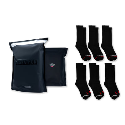 The Marathon Clothing Socks - 6 Pack - Packaging with Socks