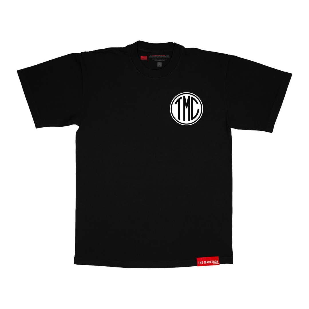 TMC Emblem T-Shirt - Black/White – The Marathon Clothing