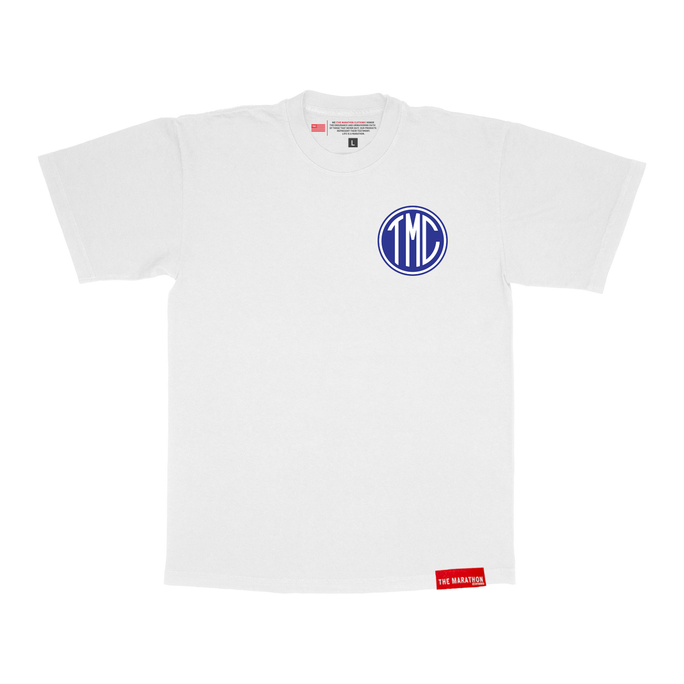 TMC Emblem T-Shirt - White/Navy - Front
