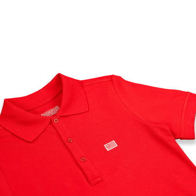 The Marathon Clothing TMC Flag (1 inch) Polo - Red - Detail