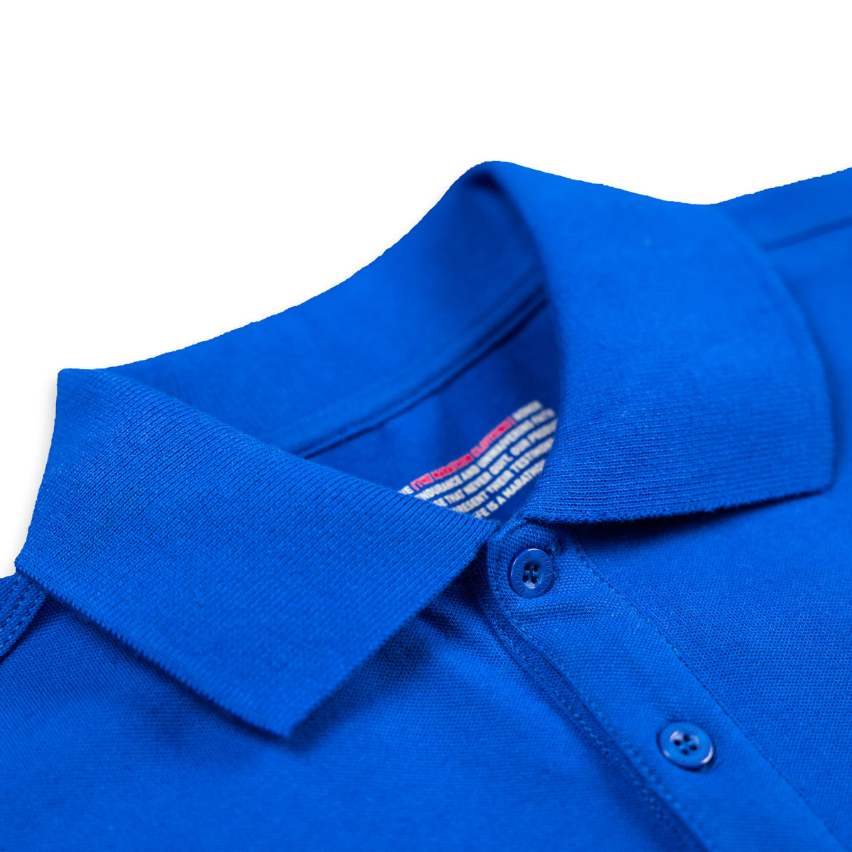 The Marathon Clothing TMC Flag (1 inch) Polo - Royal Blue - Collar Detail