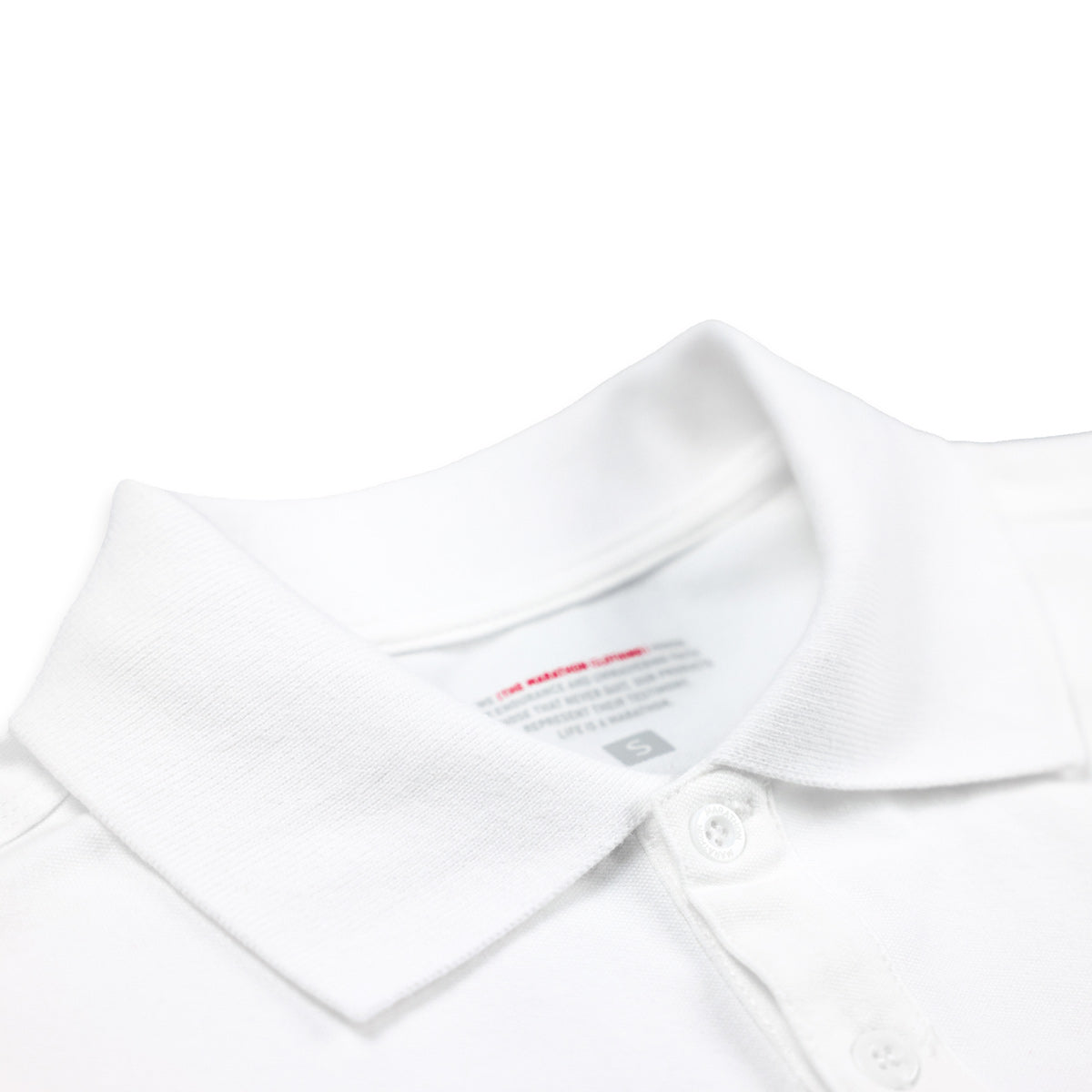 The Marathon Clothing TMC Flag (1 inch) Polo - White - Collar Detail