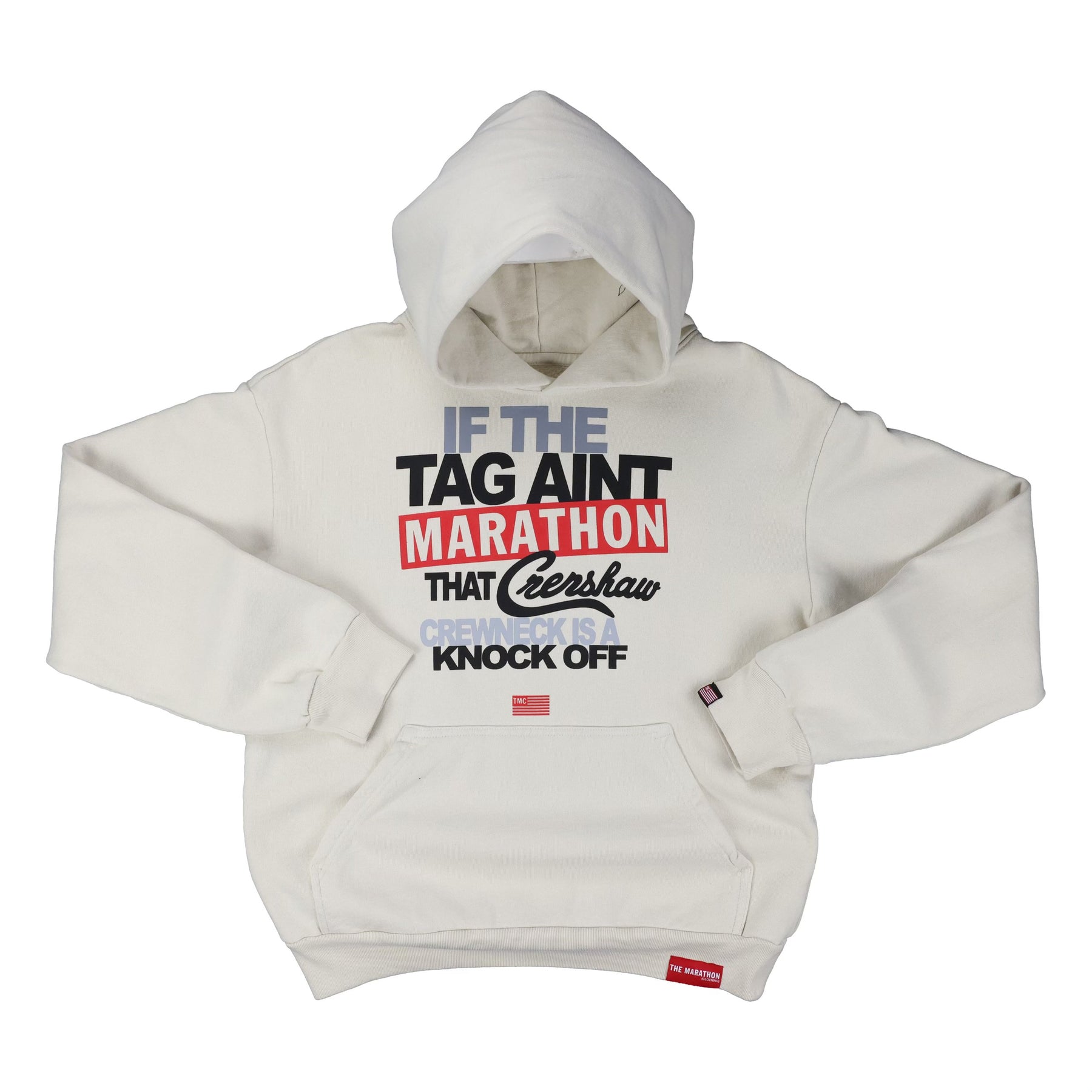 Tag Ain’t Marathon Hoodie - Bone – The Marathon Clothing