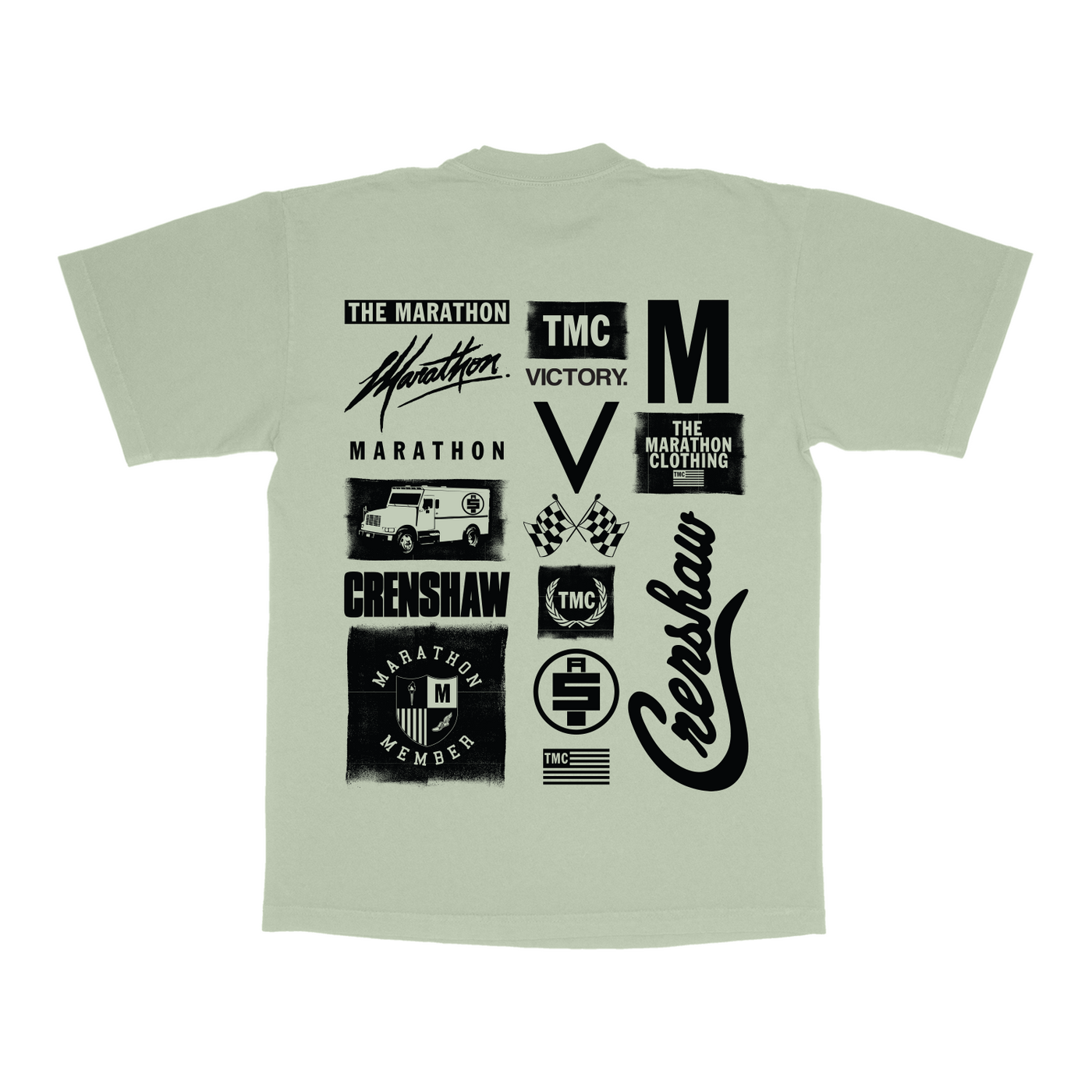 The Brand T-Shirt - Sage/Black - Back