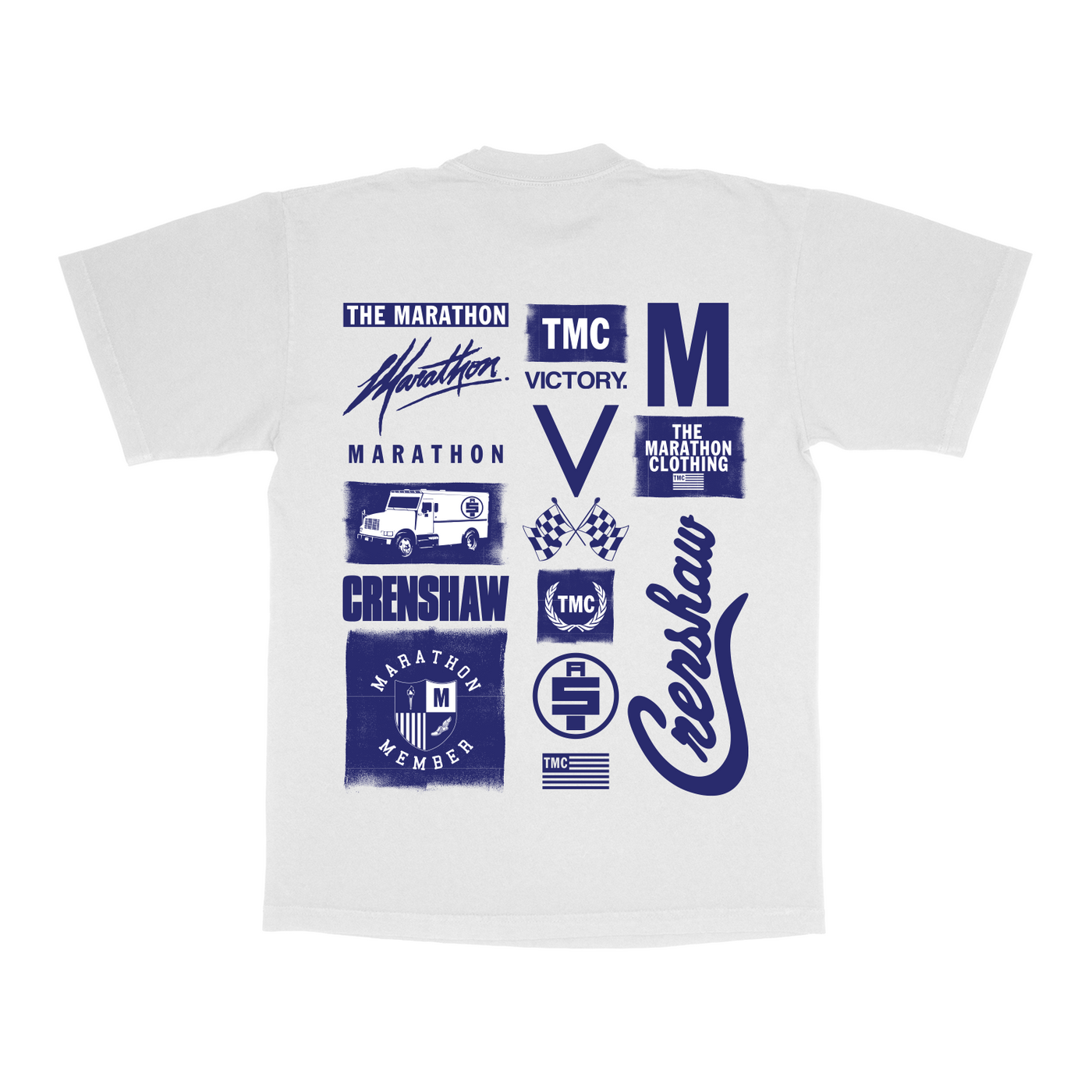 The Brand T-Shirt - White/Navy - Back