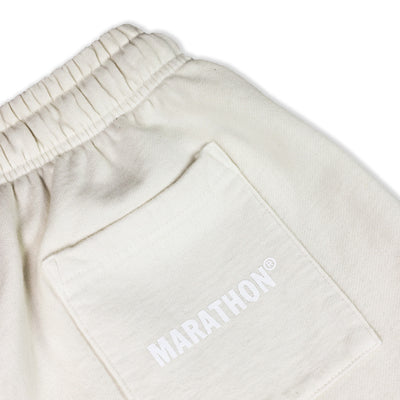 Marathon Trademark Sweat Shorts - Bone - Back Detail