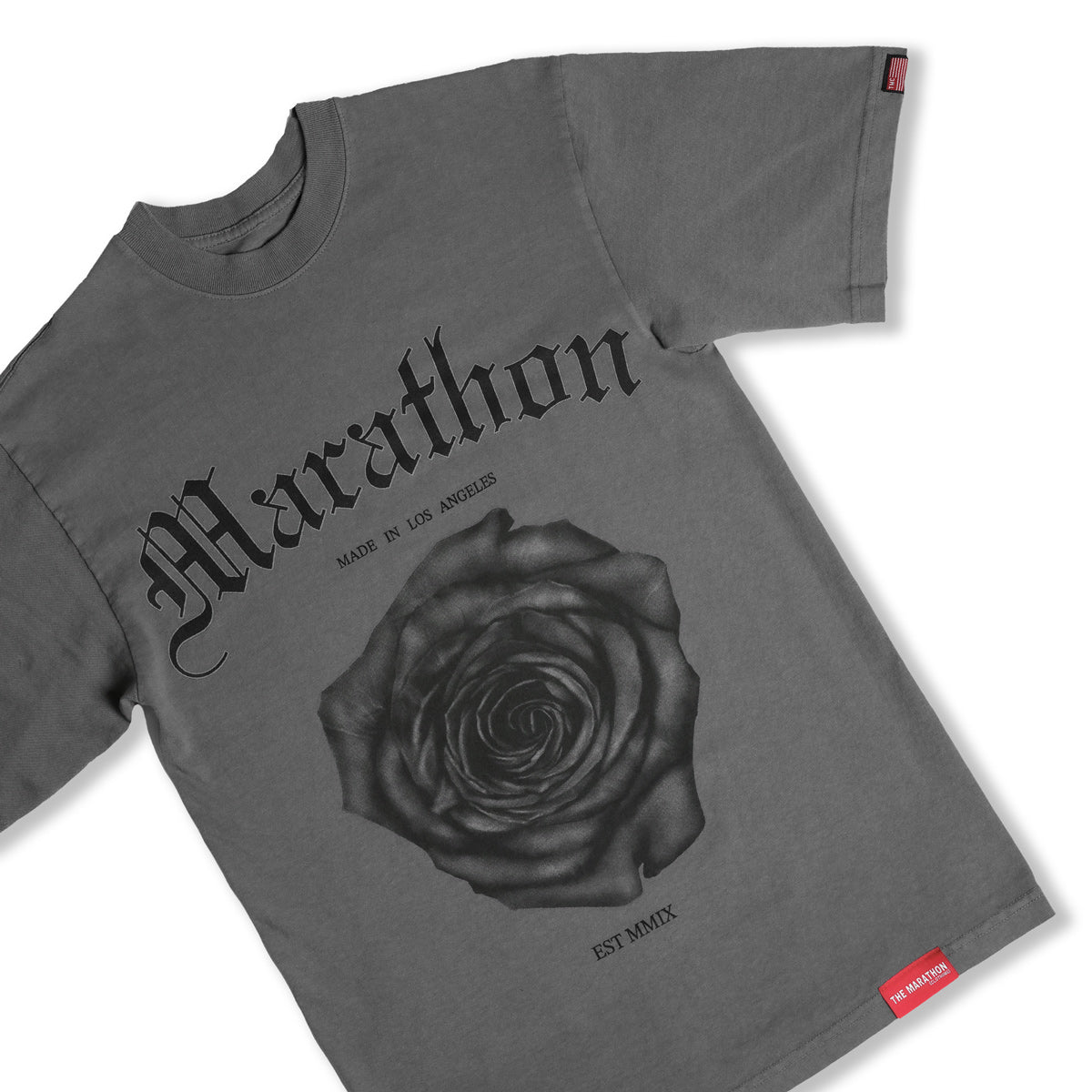 Triumph Rose T-Shirt - Slate Grey/Black - Detail