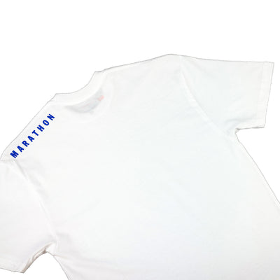 Marathon Shoulder T-Shirt (Ultra Fitted) - White/Navy - Detail 2