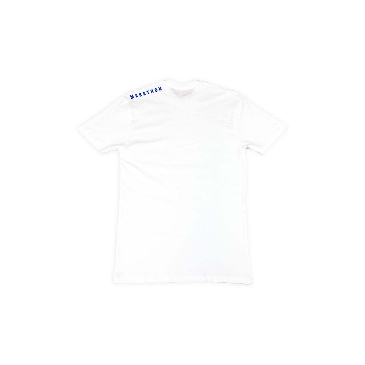 Marathon Shoulder T-Shirt (Ultra Fitted) - White/Navy - Detail 1