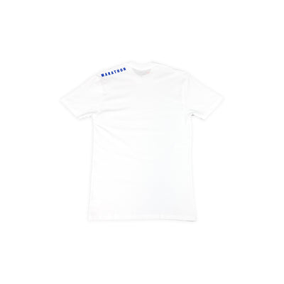 Marathon Shoulder T-Shirt (Ultra Fitted) - White/Navy - Detail 1