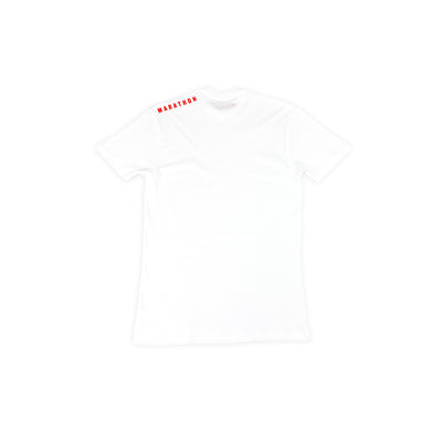 Marathon Shoulder T-Shirt (Ultra Fitted) - White/Red - Detail 1