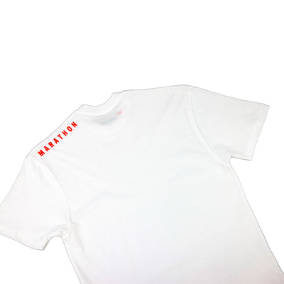 Marathon Shoulder T-Shirt (Ultra Fitted) - White/Red - Detail 2