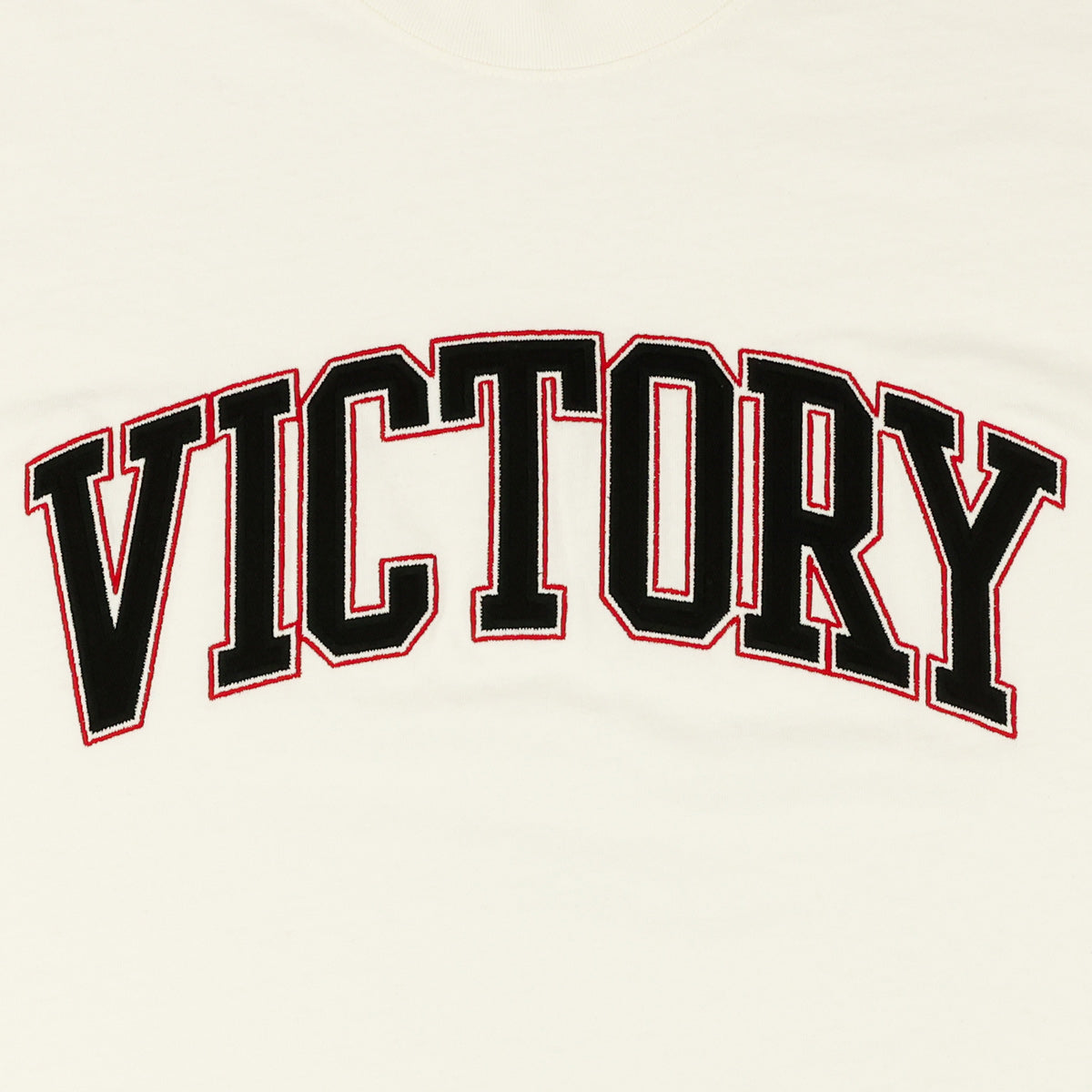 Vintage Embroidered Victory T-Shirt - Vintage White/Black
