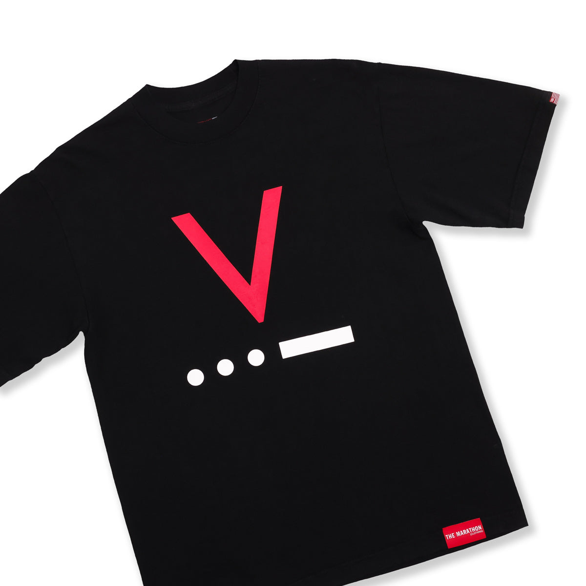 V for Victory Code T-Shirt - Black - Front Detail