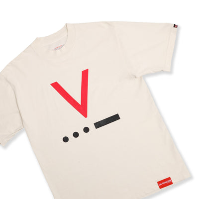 V for Victory Code T-Shirt - Bone - Front Detail