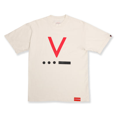 V for Victory Code T-Shirt - Bone - Front