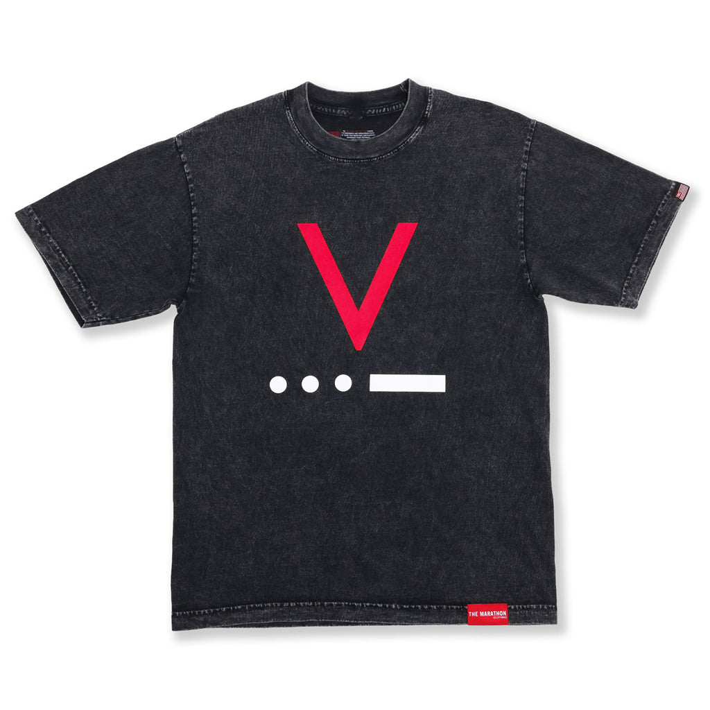 V for Victory Code T-Shirt - Carbon Washed Black – The