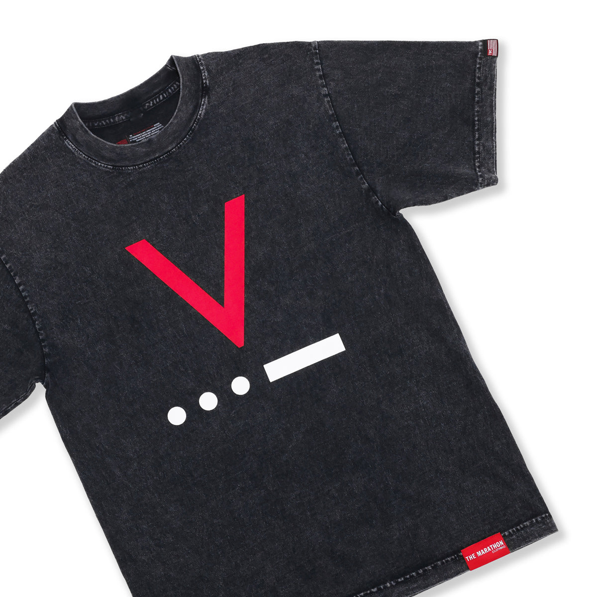 V for Victory Code T-Shirt - Carbon Washed Black - Front Detail
