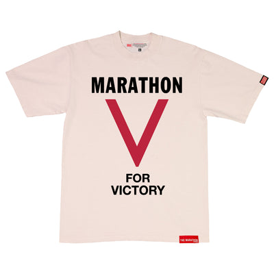 Marathon V For Victory T-Shirt - Creme