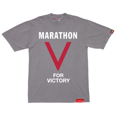 Marathon V For Victory T-Shirt - Slate Grey