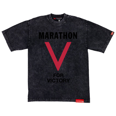 Marathon V For Victory T-Shirt - Washed Carbon Black