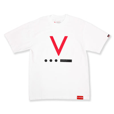 V for Victory Code T-Shirt - White - Front