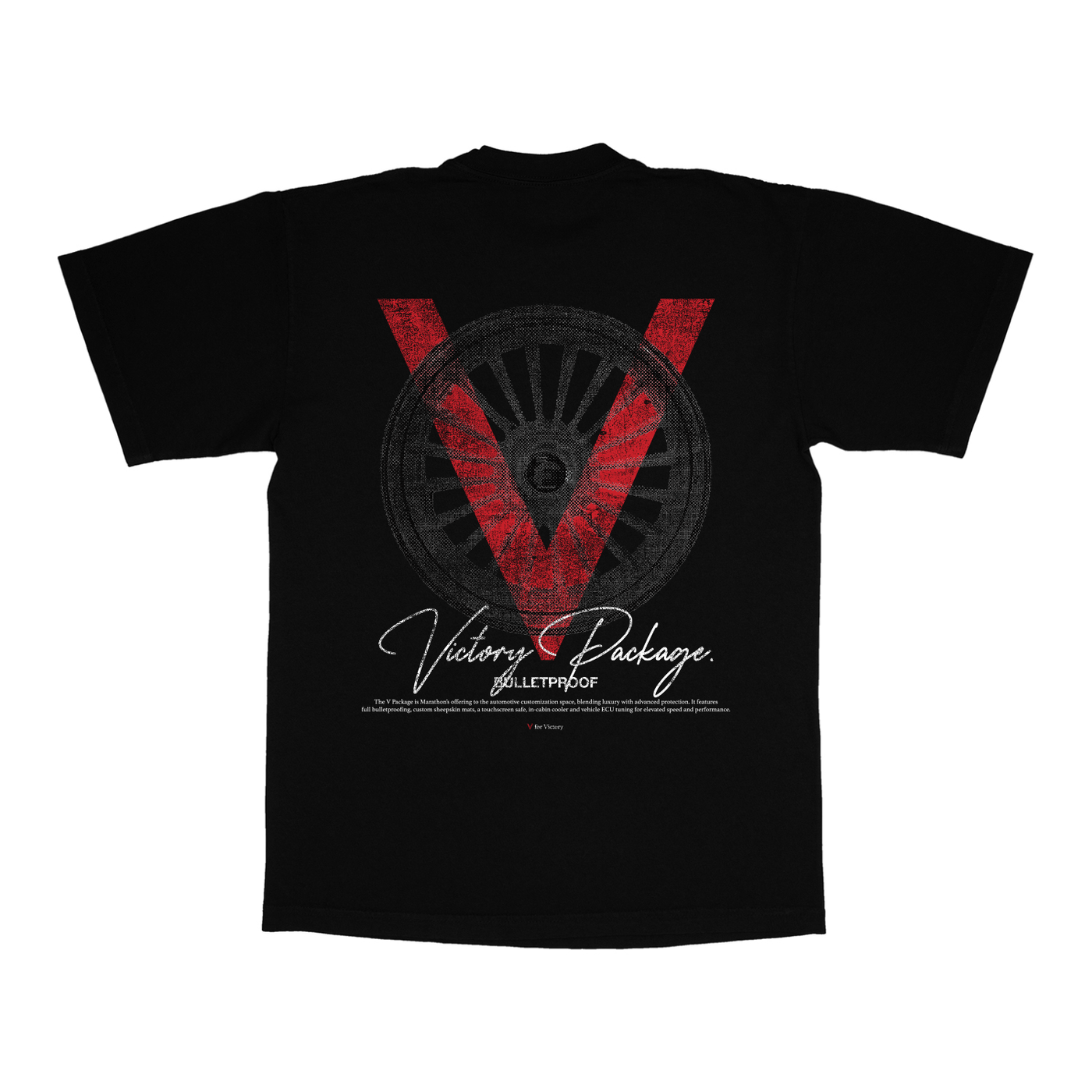 Marathon V for Victory Package T-Shirt - Black - Back