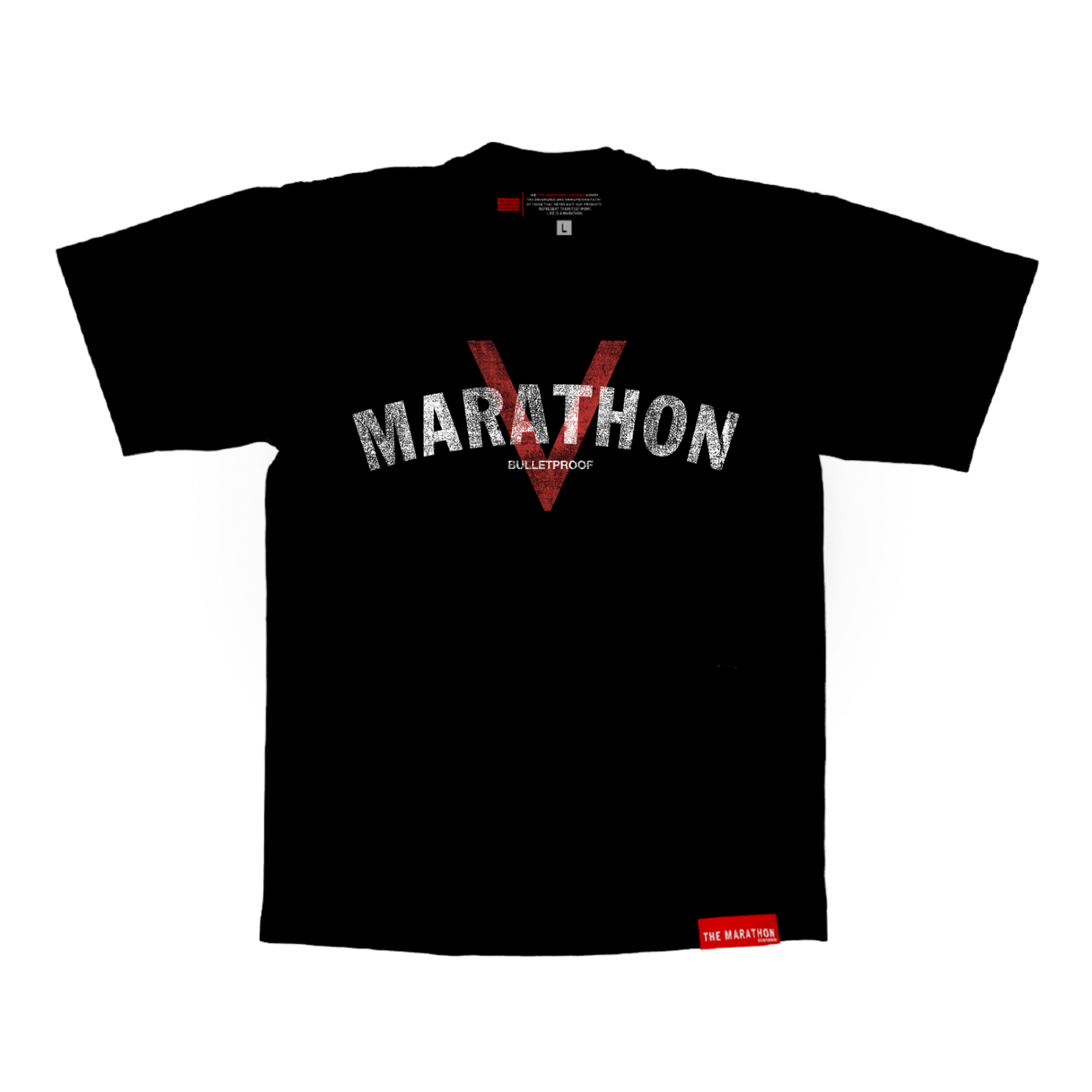 Marathon V for Victory Package T-Shirt - Black - Front