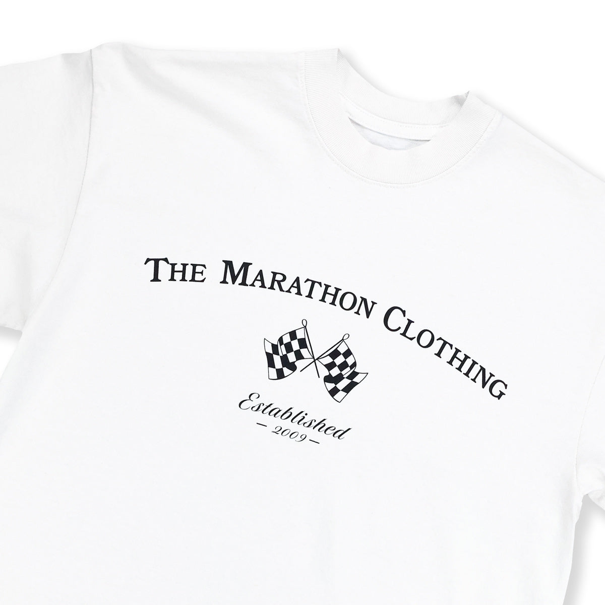 Marathon Victory Flags T-shirt - White/Black - Front Detail 2