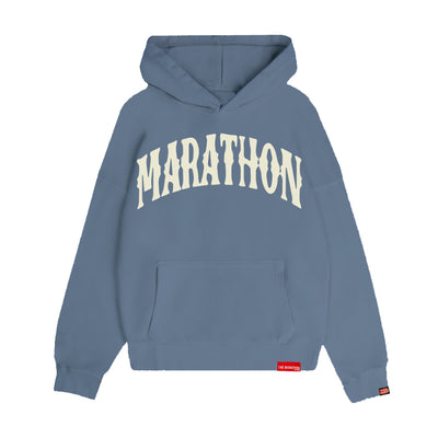 Marathon Vintage Arch Hoodie - Storm Blue/Cream