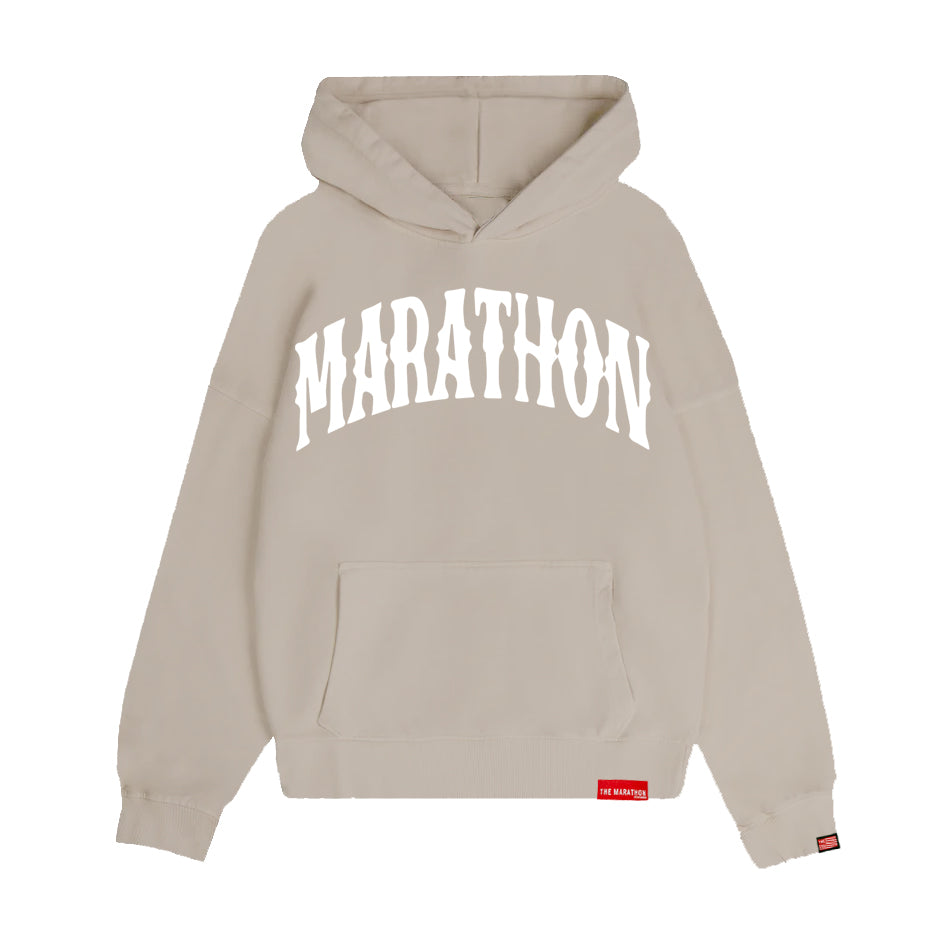 Marathon Vintage Arch Hoodie - Cement/White