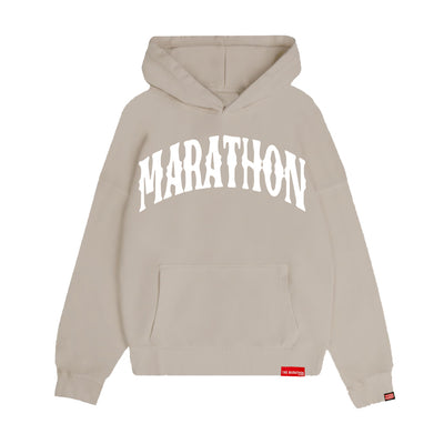 Marathon Vintage Arch Hoodie - Cement/White