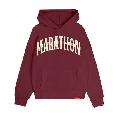 Marathon Vintage Arch Hoodie - Maroon/Cream