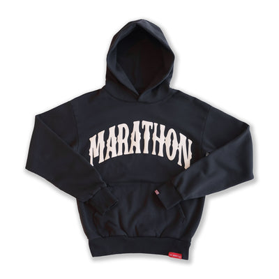 Marathon Vintage Arch Hoodie - Black/Cream - Front