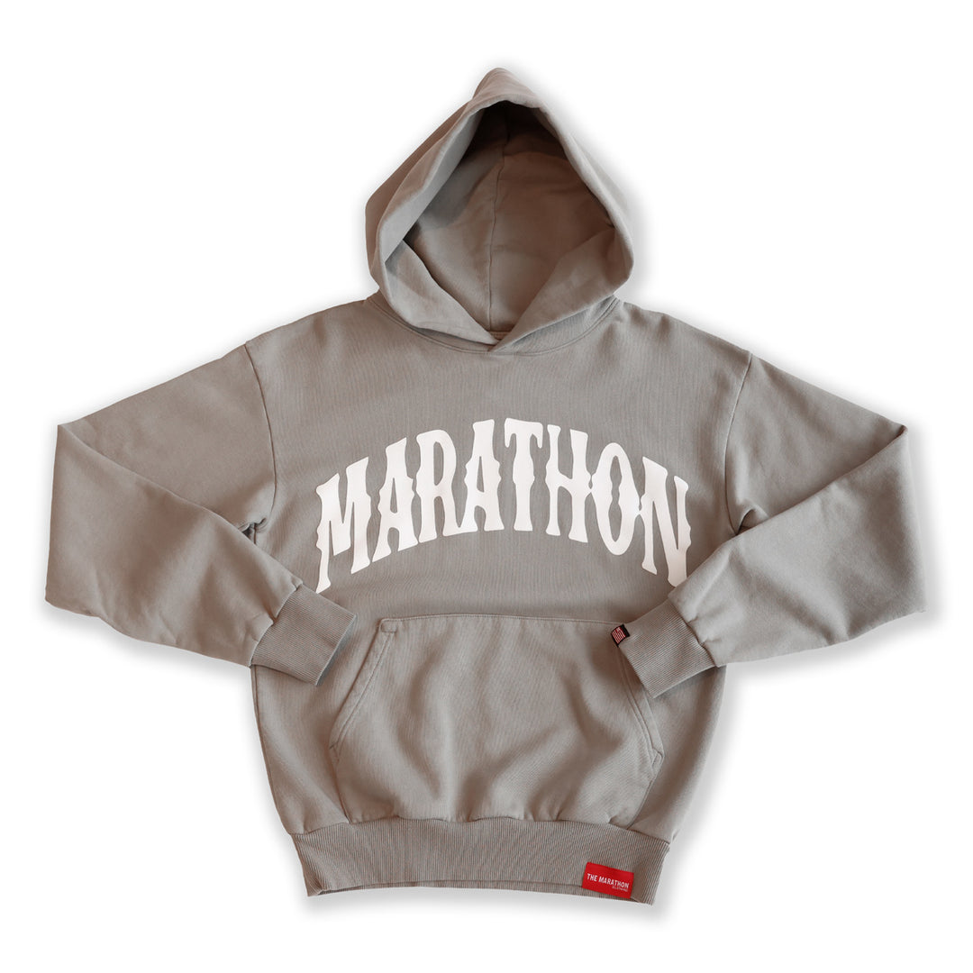 Marathon Vintage Arch Hoodie Cement/White