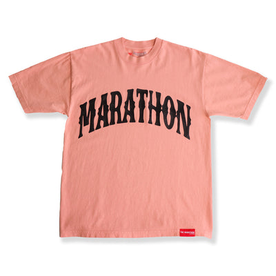 Marathon Vintage Arch T-Shirt - Coral/Black - Front