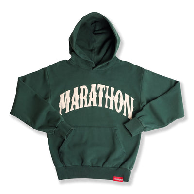 Marathon Vintage Arch Hoodie - Ivy/Cream - Front