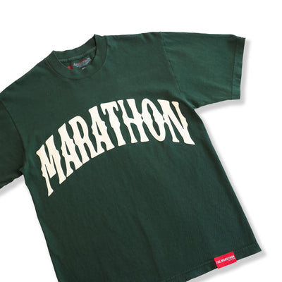 Marathon Vintage Arch T-Shirt - Ivy/Cream - Detail