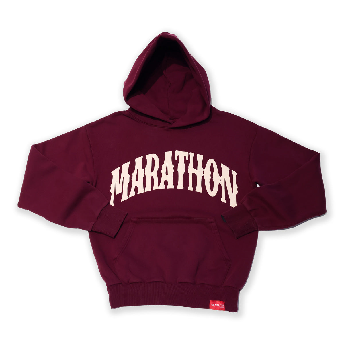 Marathon Vintage Arch Hoodie - Maroon/Cream - Front